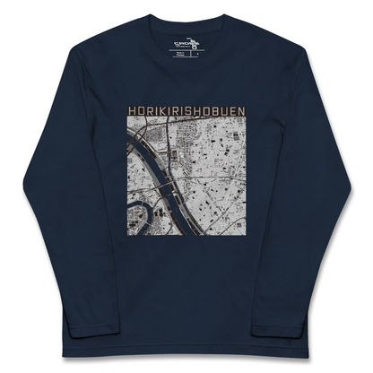 【堀切菖蒲園（東京都）】地図柄ロングスリーブTシャツ
