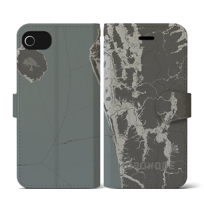 【幌延（北海道）】地図柄iPhoneケース（手帳タイプ）モノトーン・iPhone SE（第3 / 第2世代） / 8 / 7 / 6s / 6 用