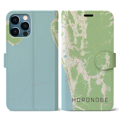 【幌延（北海道）】地図柄iPhoneケース（手帳タイプ）ナチュラル・iPhone 12 / 12 Pro 用