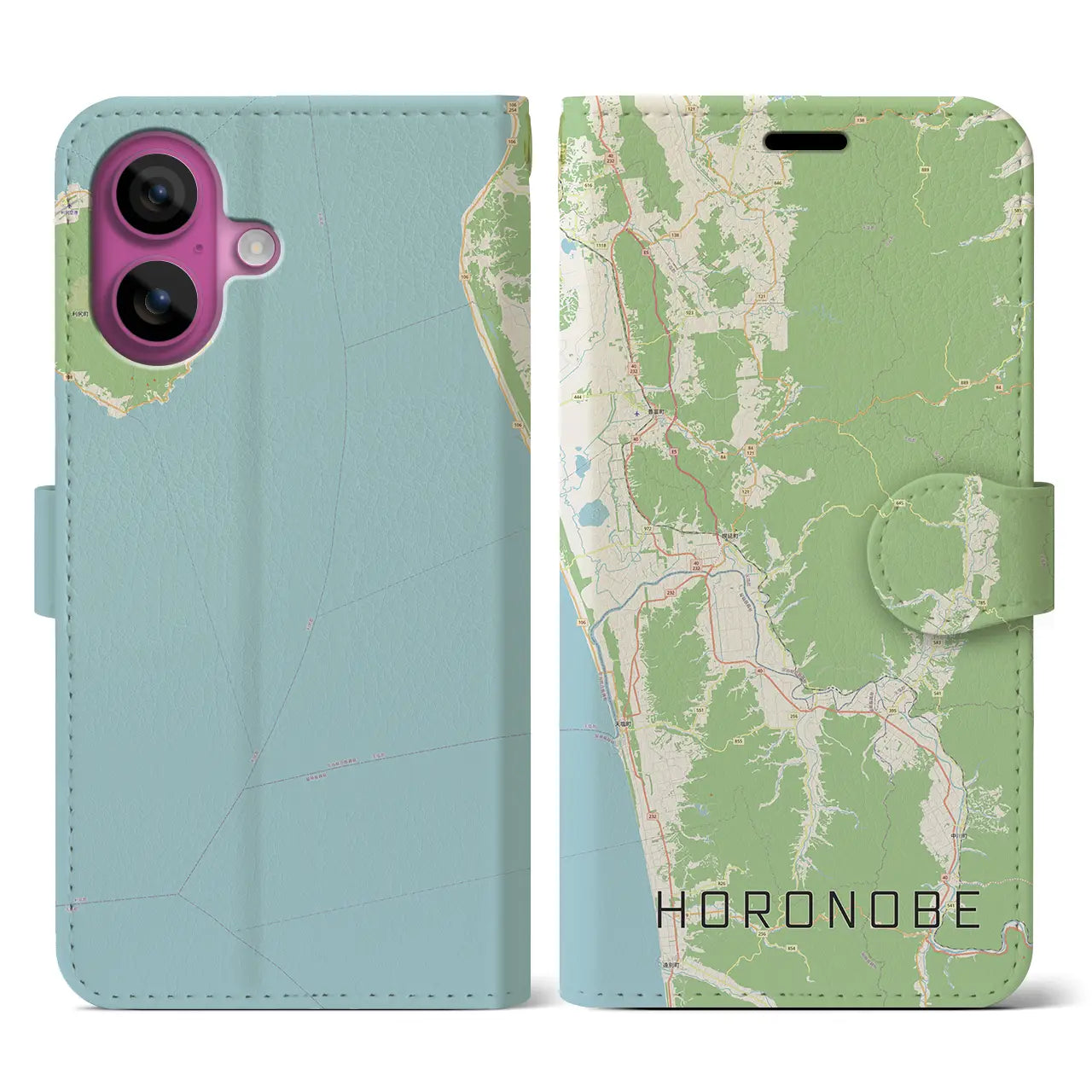 【幌延（北海道）】地図柄iPhoneケース（手帳タイプ）ナチュラル・iPhone 16 Pro 用