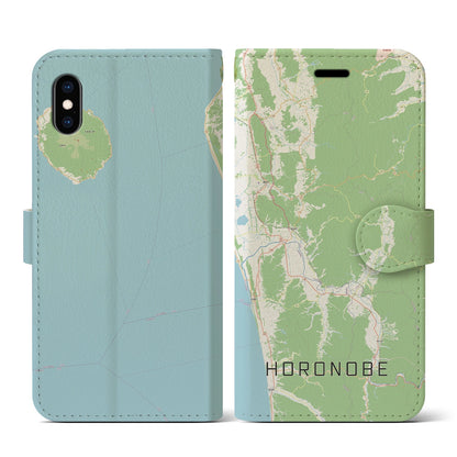 【幌延（北海道）】地図柄iPhoneケース（手帳タイプ）ナチュラル・iPhone XS / X 用