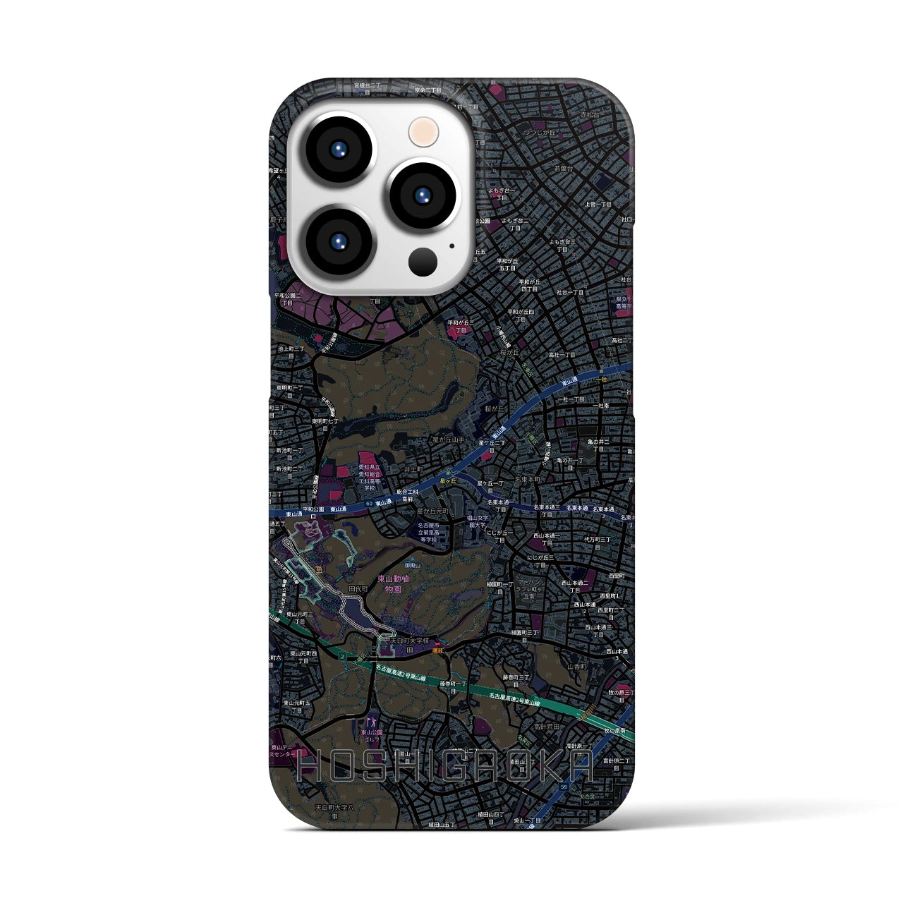 【星ヶ丘（愛知県）】地図柄iPhoneケース（バックカバータイプ）