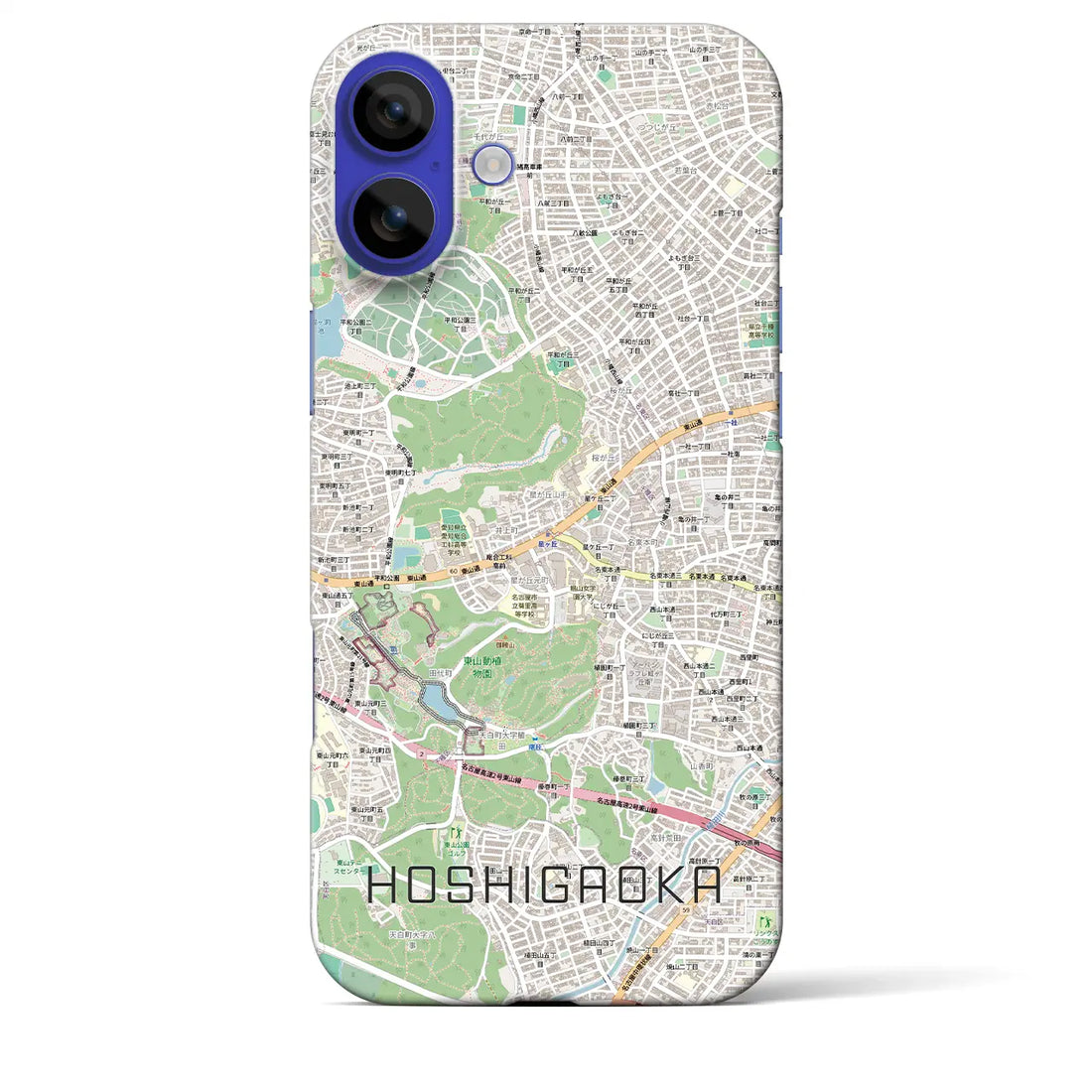 【星ヶ丘（愛知県）】地図柄iPhoneケース（バックカバータイプ）ブラック・iPhone 16 Pro Max 用