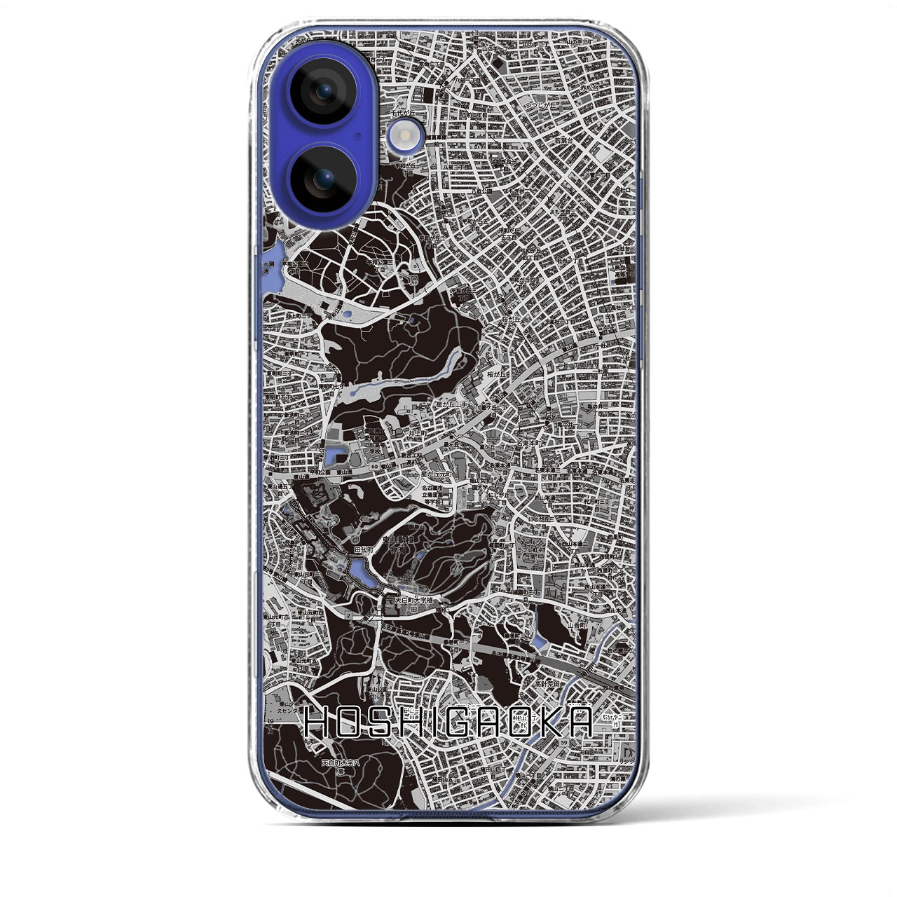 【星ヶ丘（愛知県）】地図柄iPhoneケース（クリアタイプ）モノトーン・iPhone 16 Pro Max 用