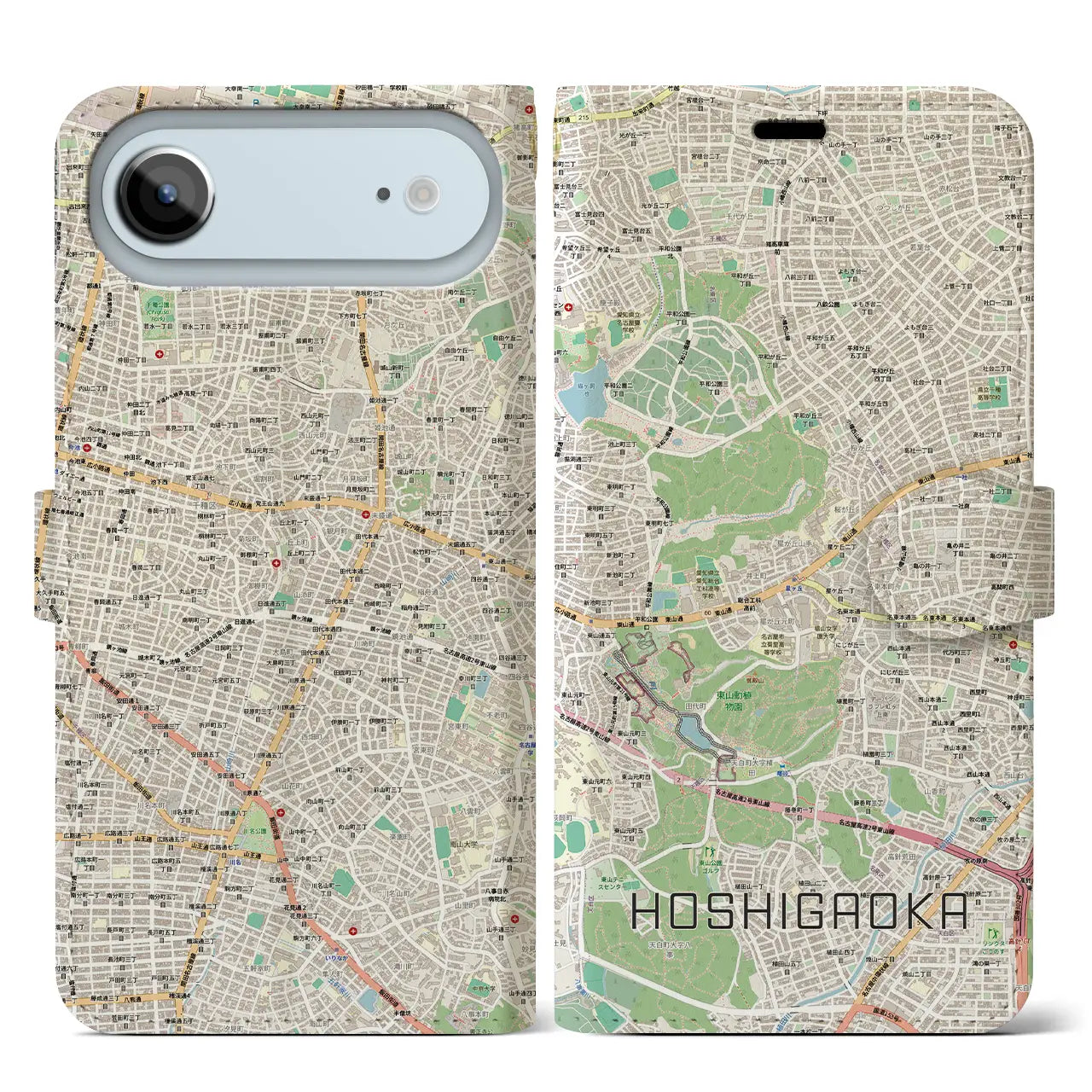 【星ヶ丘（愛知県）】地図柄iPhoneケース（手帳タイプ）