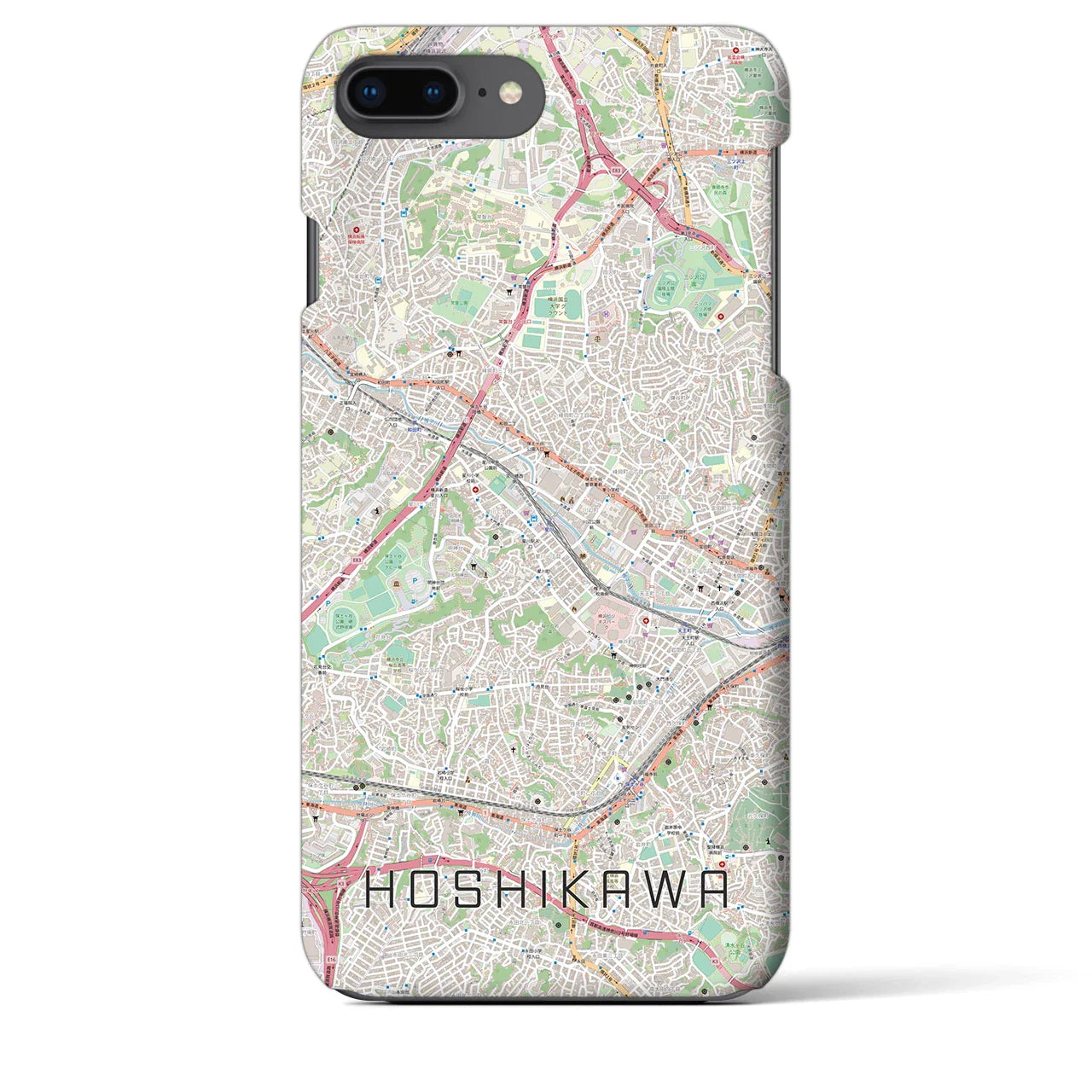 【星川（神奈川県）】地図柄iPhoneケース（バックカバータイプ）