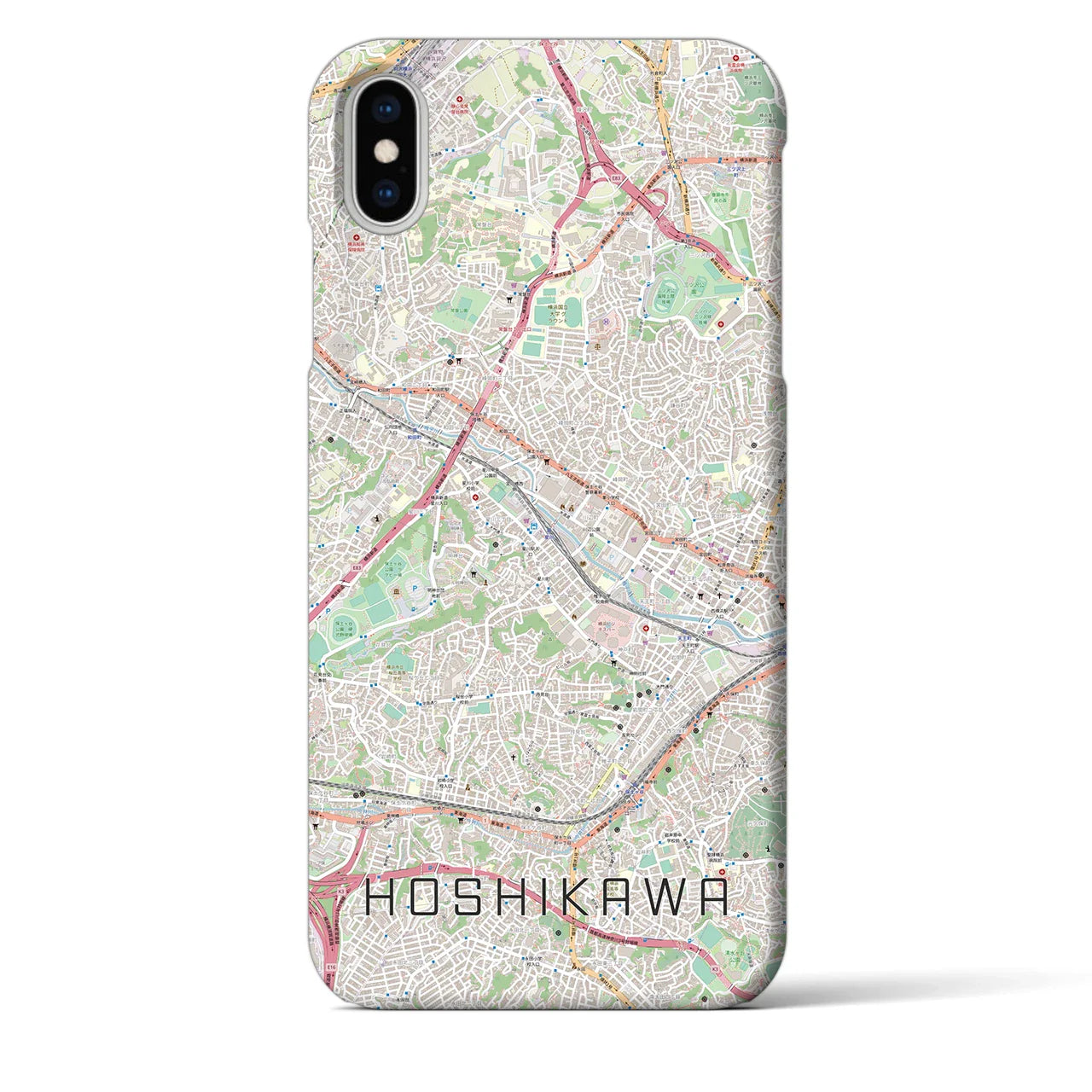 【星川（神奈川県）】地図柄iPhoneケース（バックカバータイプ）