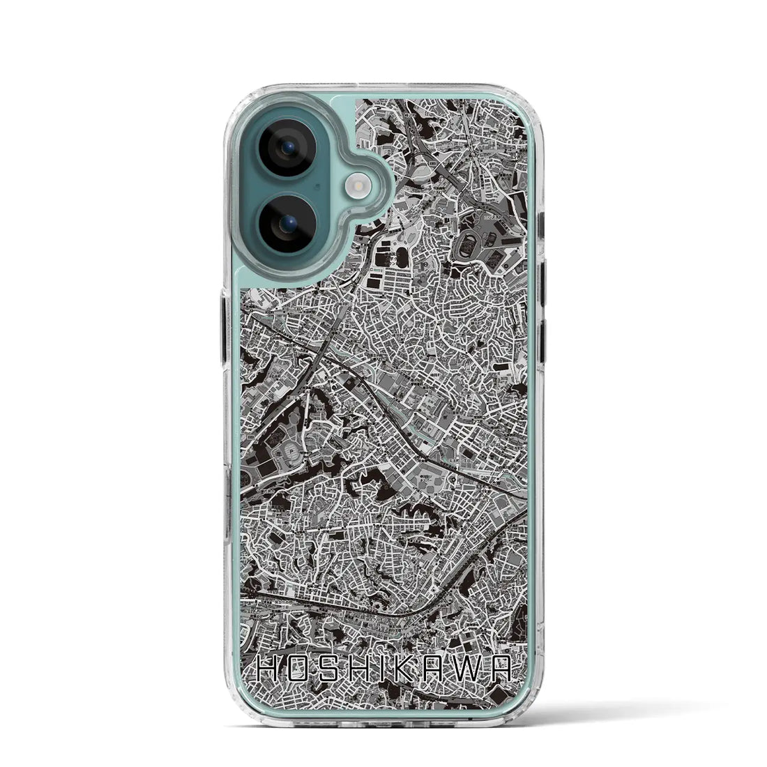 【星川（神奈川県）】地図柄iPhoneケース（MagSafeタイプ）モノトーン・iPhone 16 Pro 用