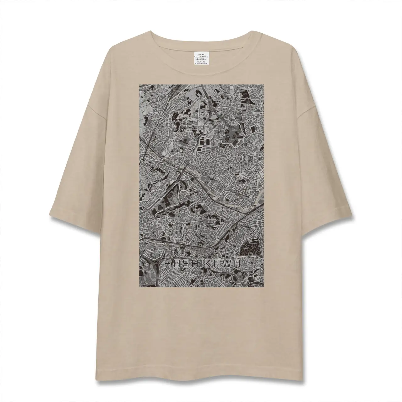 【星川（神奈川県）】地図柄ビッグシルエットTシャツ