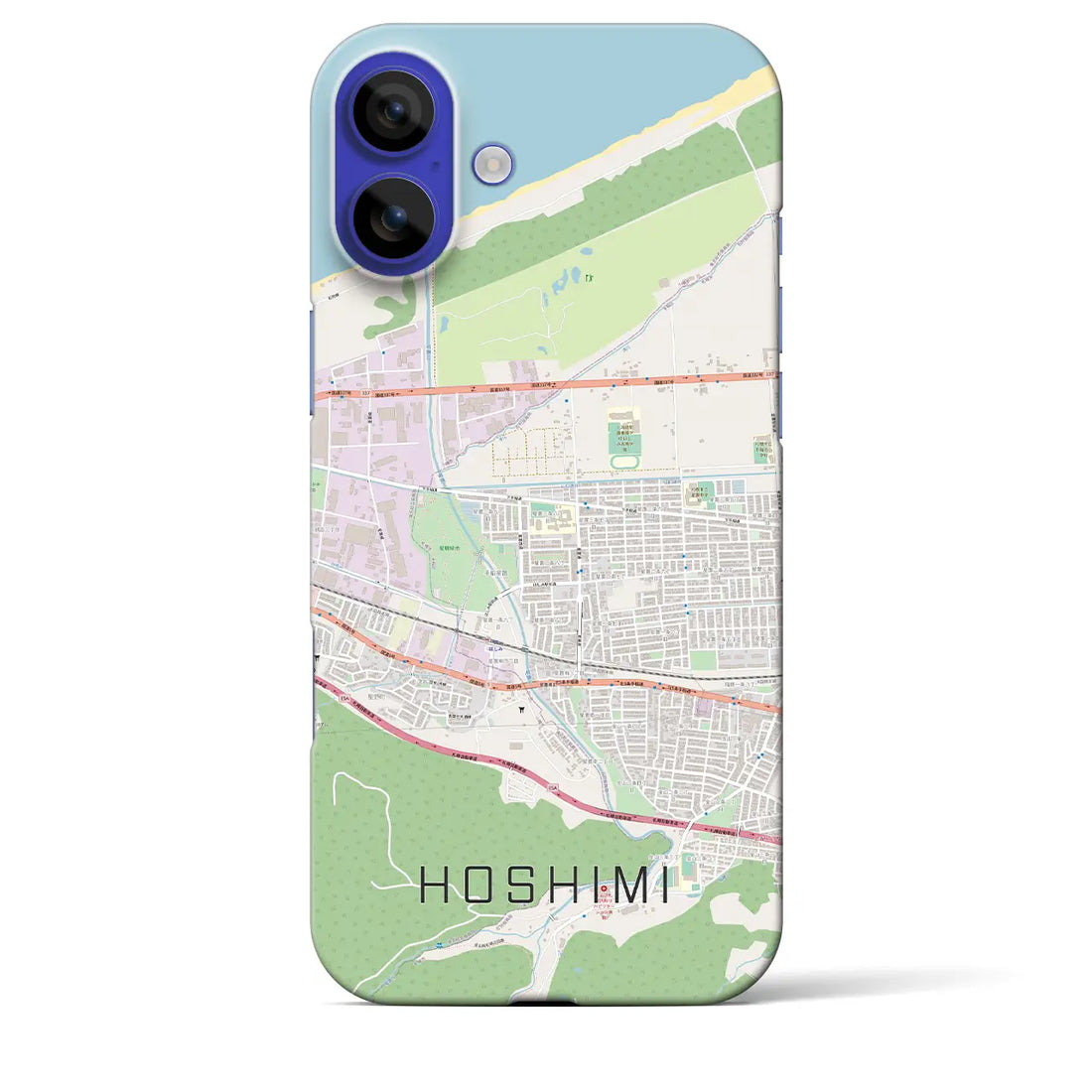 【ほしみ(北海道)】地図柄iPhoneケース(バックカバータイプ)ナチュラル・iPhone 16 Pro Max 用