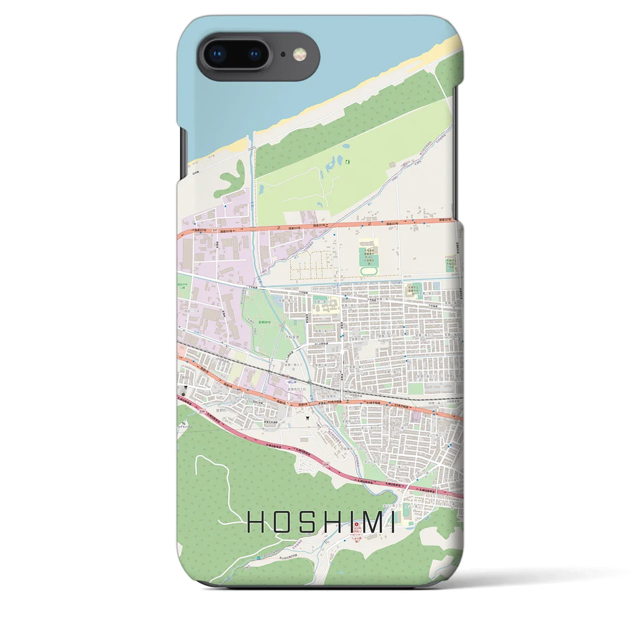 【ほしみ（北海道）】地図柄iPhoneケース（バックカバータイプ）