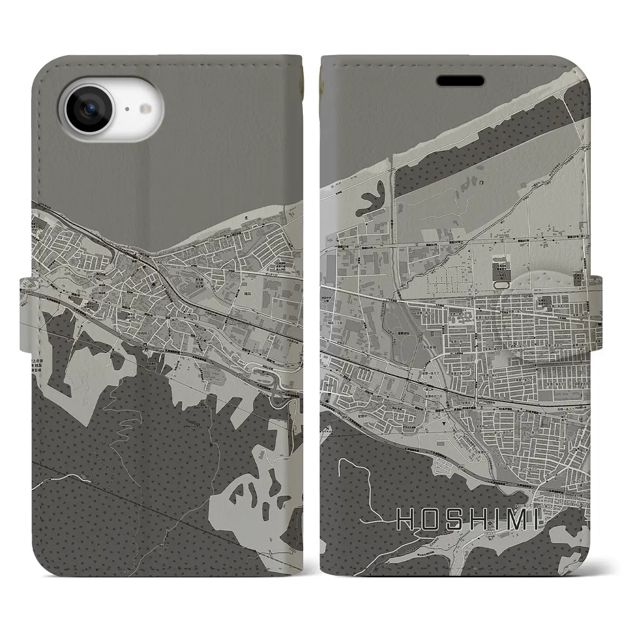 【ほしみ（北海道）】地図柄iPhoneケース（手帳タイプ）