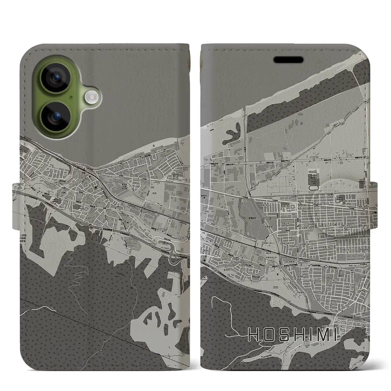 【ほしみ（北海道）】地図柄iPhoneケース（手帳タイプ）