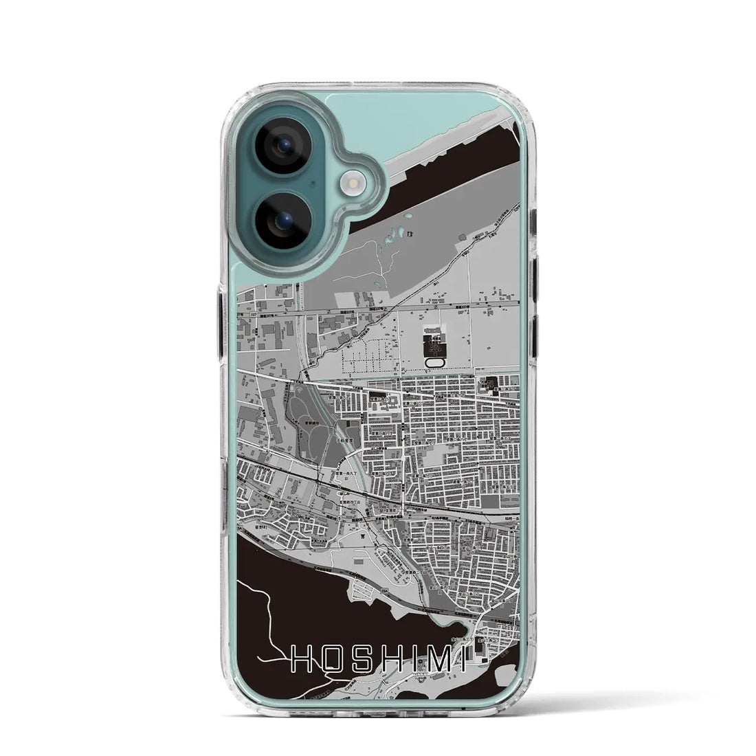【ほしみ（北海道）】地図柄iPhoneケース（MagSafeタイプ）モノトーン・iPhone 16 Pro 用
