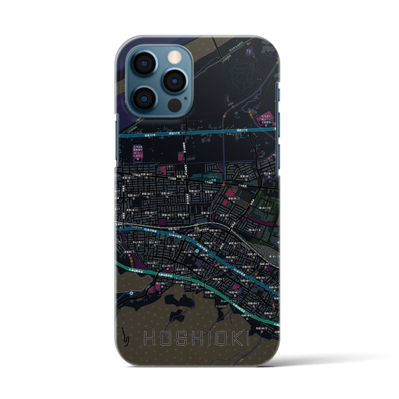 【星置（北海道）】地図柄iPhoneケース（バックカバータイプ）