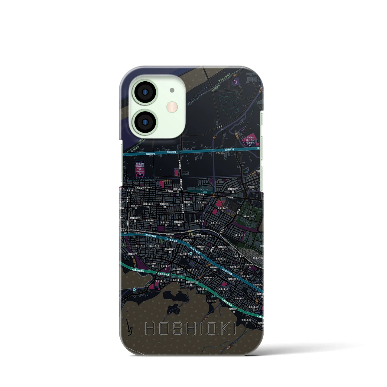 【星置（北海道）】地図柄iPhoneケース（バックカバータイプ）