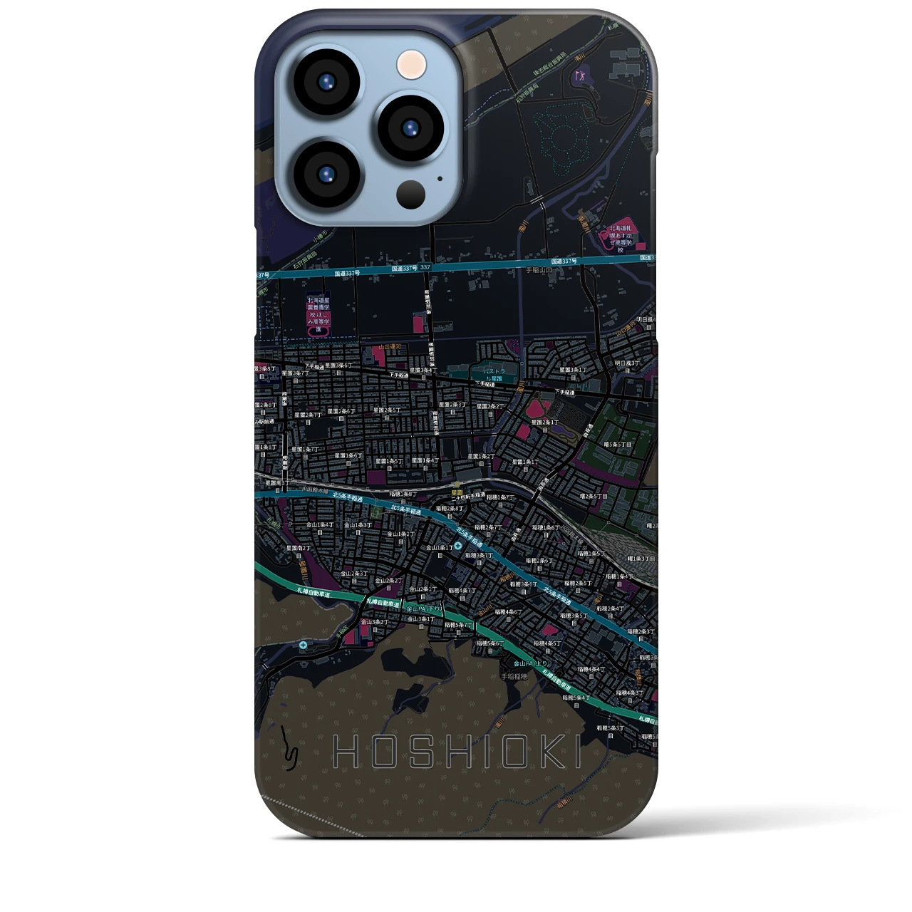 【星置（北海道）】地図柄iPhoneケース（バックカバータイプ）
