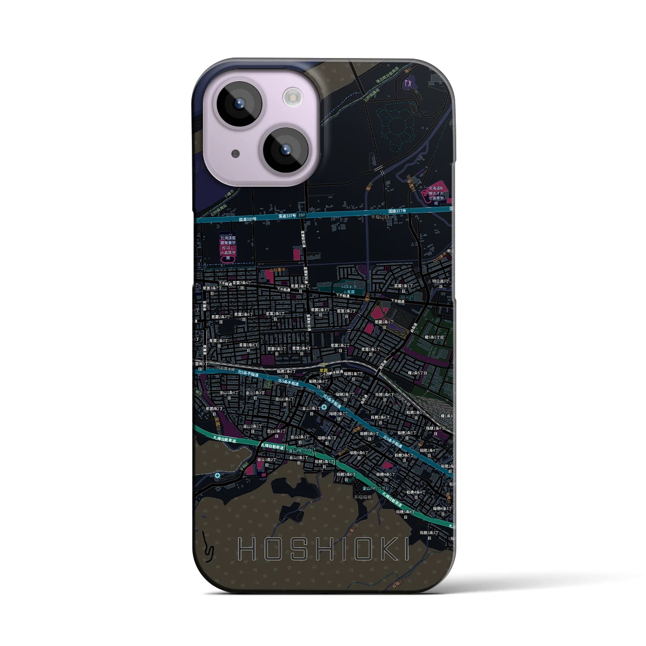 【星置（北海道）】地図柄iPhoneケース（バックカバータイプ）