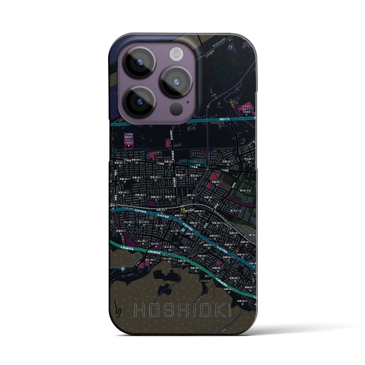 【星置（北海道）】地図柄iPhoneケース（バックカバータイプ）