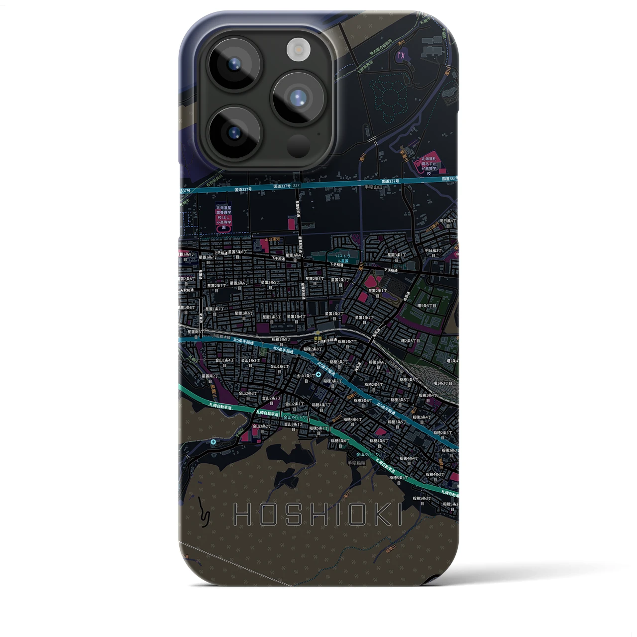【星置（北海道）】地図柄iPhoneケース（バックカバータイプ）