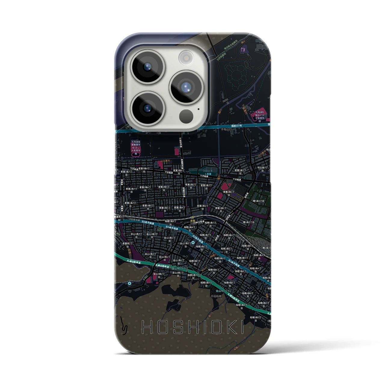 【星置（北海道）】地図柄iPhoneケース（バックカバータイプ）