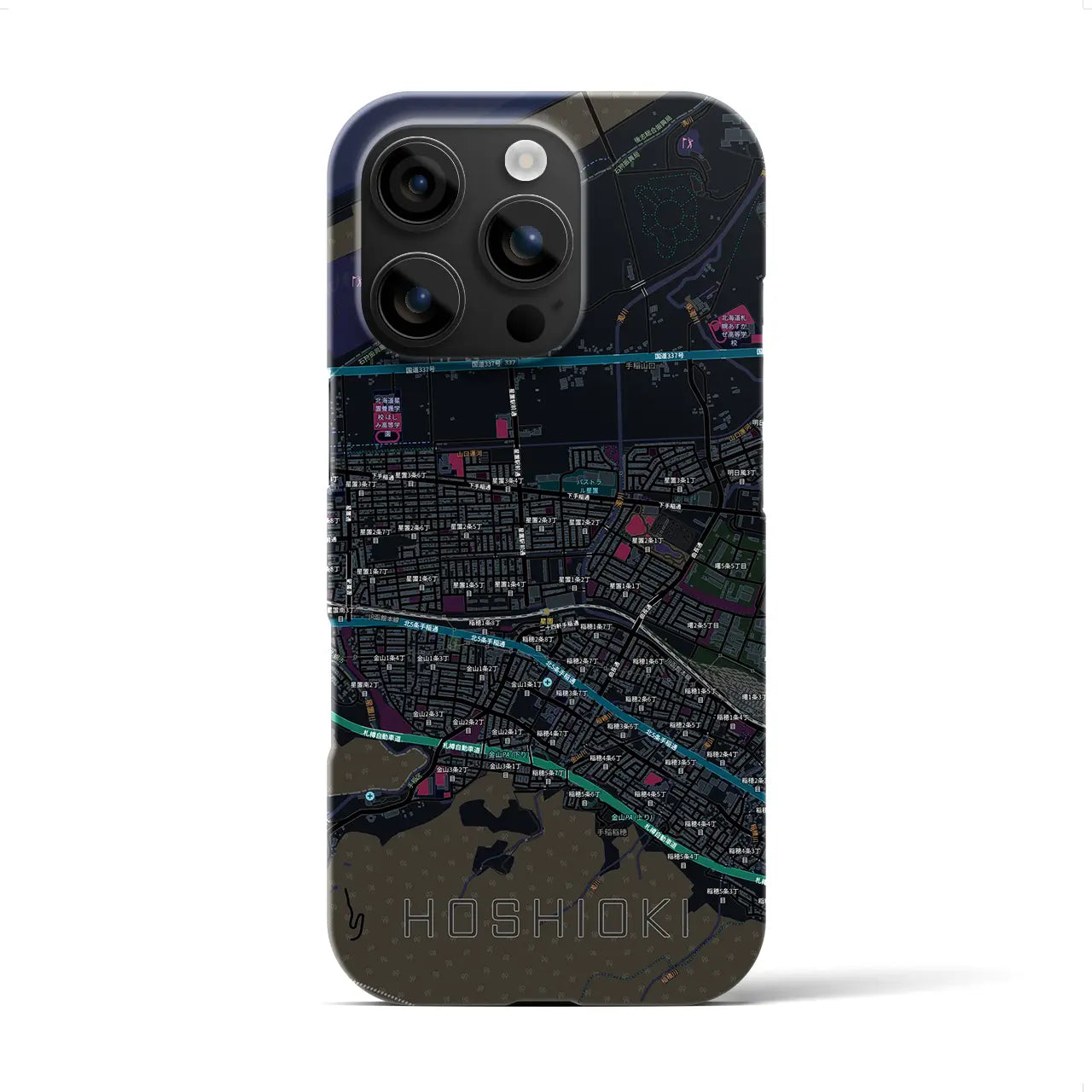 【星置（北海道）】地図柄iPhoneケース（バックカバータイプ）