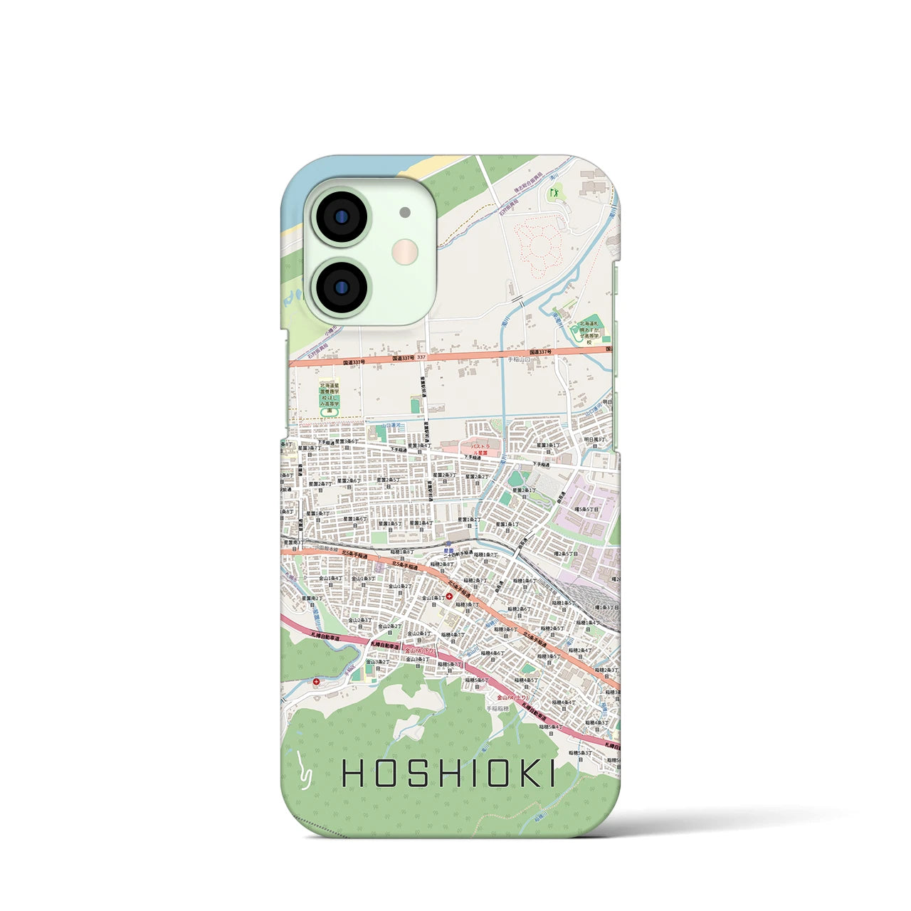 【星置（北海道）】地図柄iPhoneケース（バックカバータイプ）