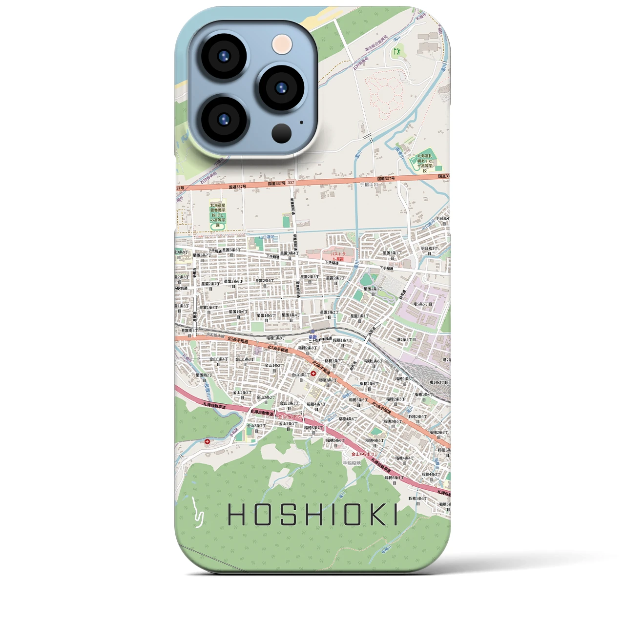 【星置（北海道）】地図柄iPhoneケース（バックカバータイプ）