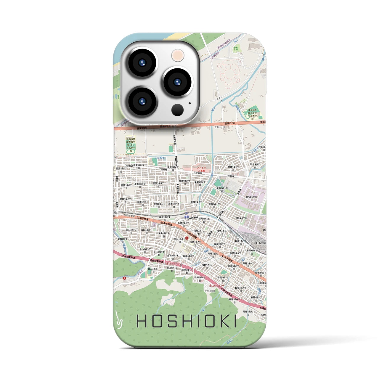 【星置（北海道）】地図柄iPhoneケース（バックカバータイプ）