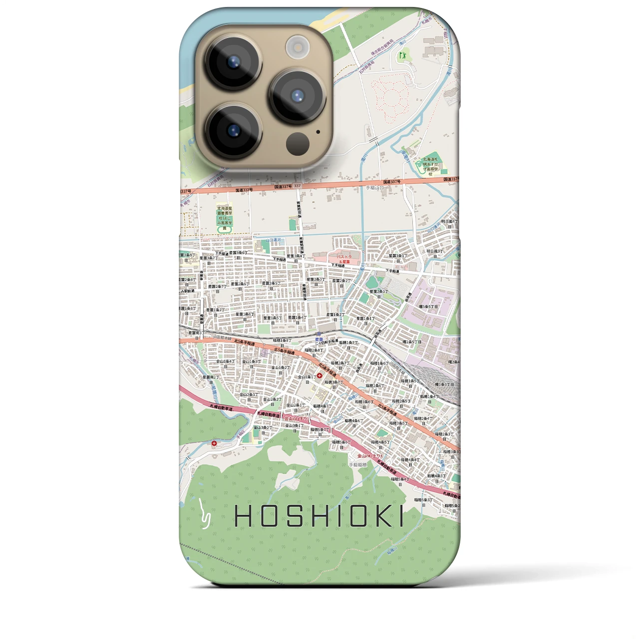 【星置（北海道）】地図柄iPhoneケース（バックカバータイプ）
