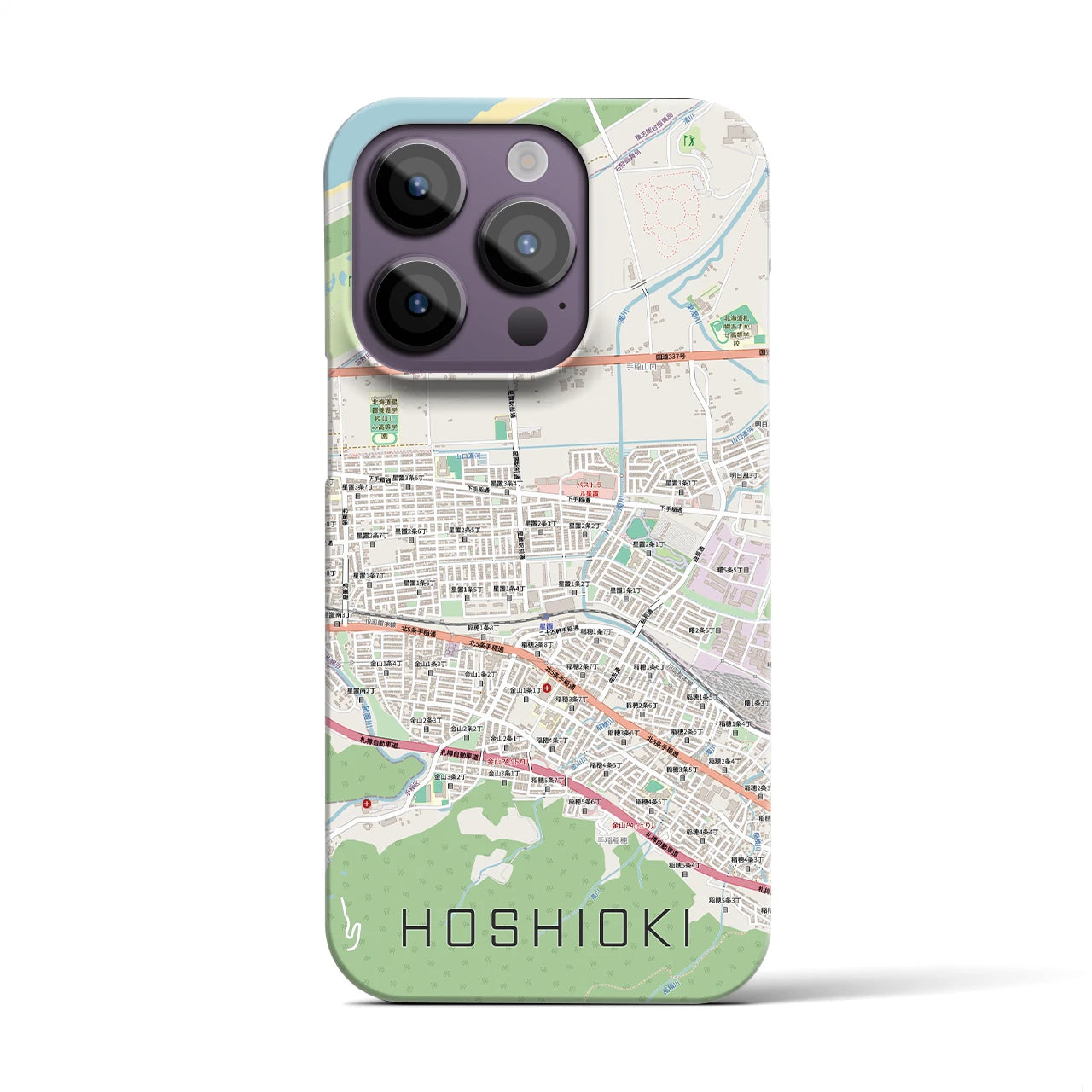 【星置（北海道）】地図柄iPhoneケース（バックカバータイプ）