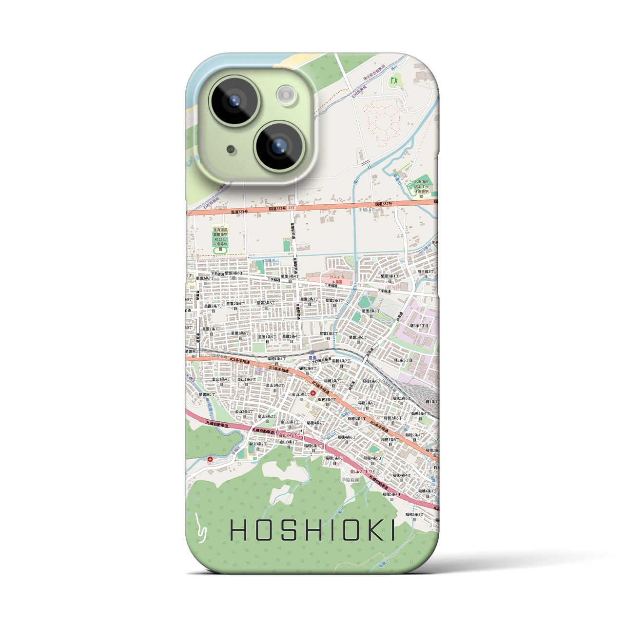 【星置（北海道）】地図柄iPhoneケース（バックカバータイプ）
