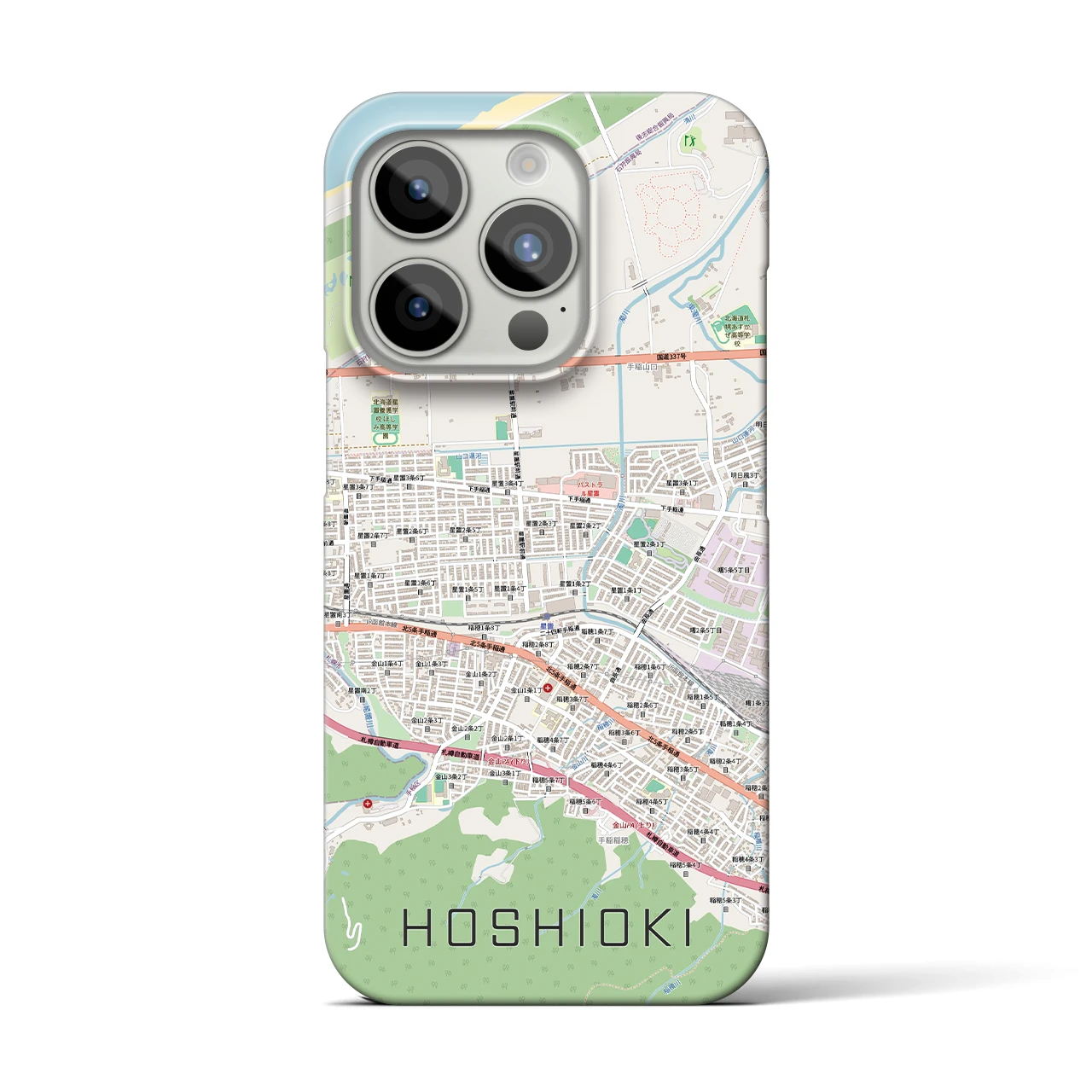 【星置（北海道）】地図柄iPhoneケース（バックカバータイプ）