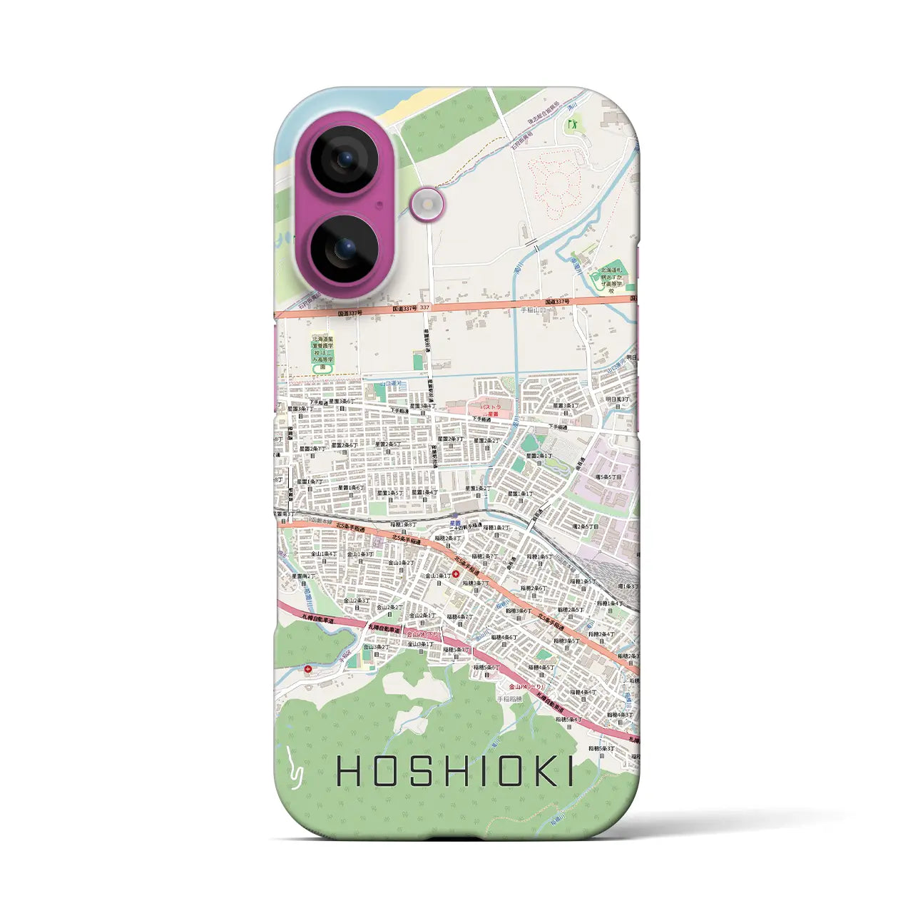 【星置（北海道）】地図柄iPhoneケース（バックカバータイプ）