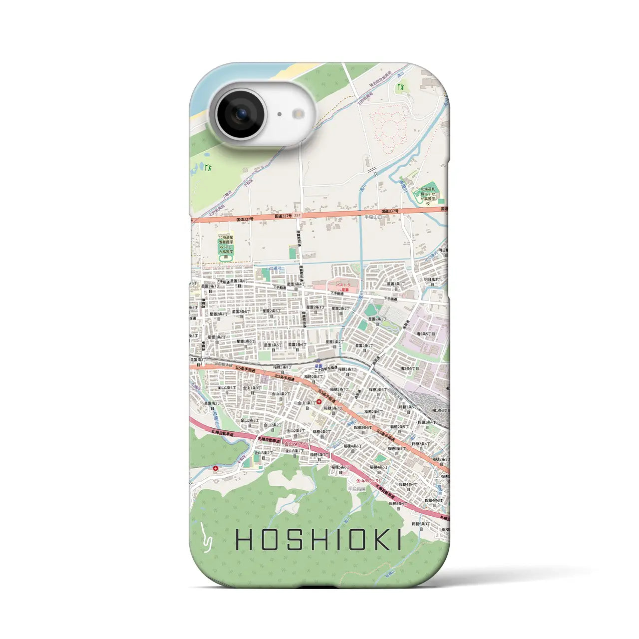 【星置（北海道）】地図柄iPhoneケース（バックカバータイプ）