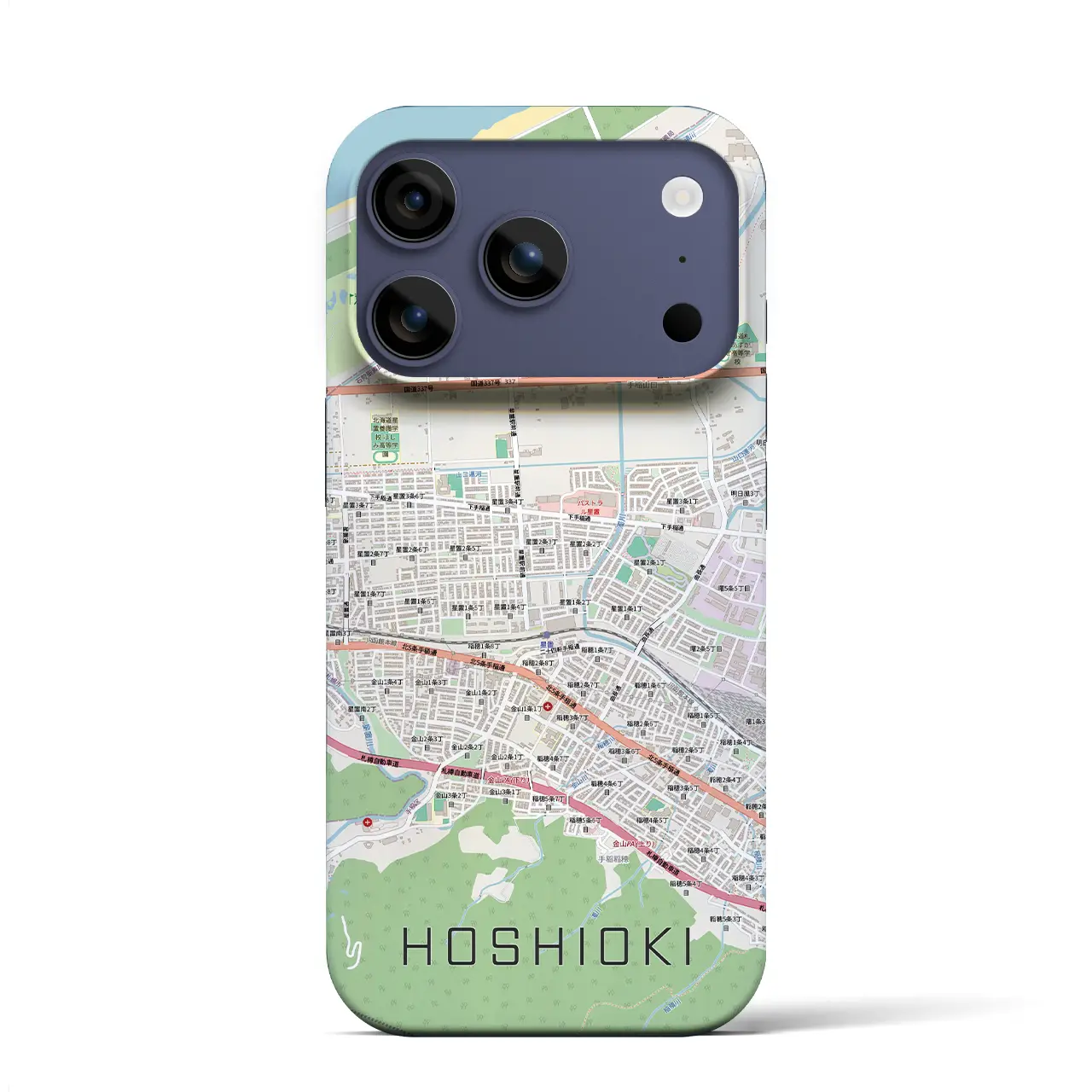【星置（北海道）】地図柄iPhoneケース（バックカバータイプ）