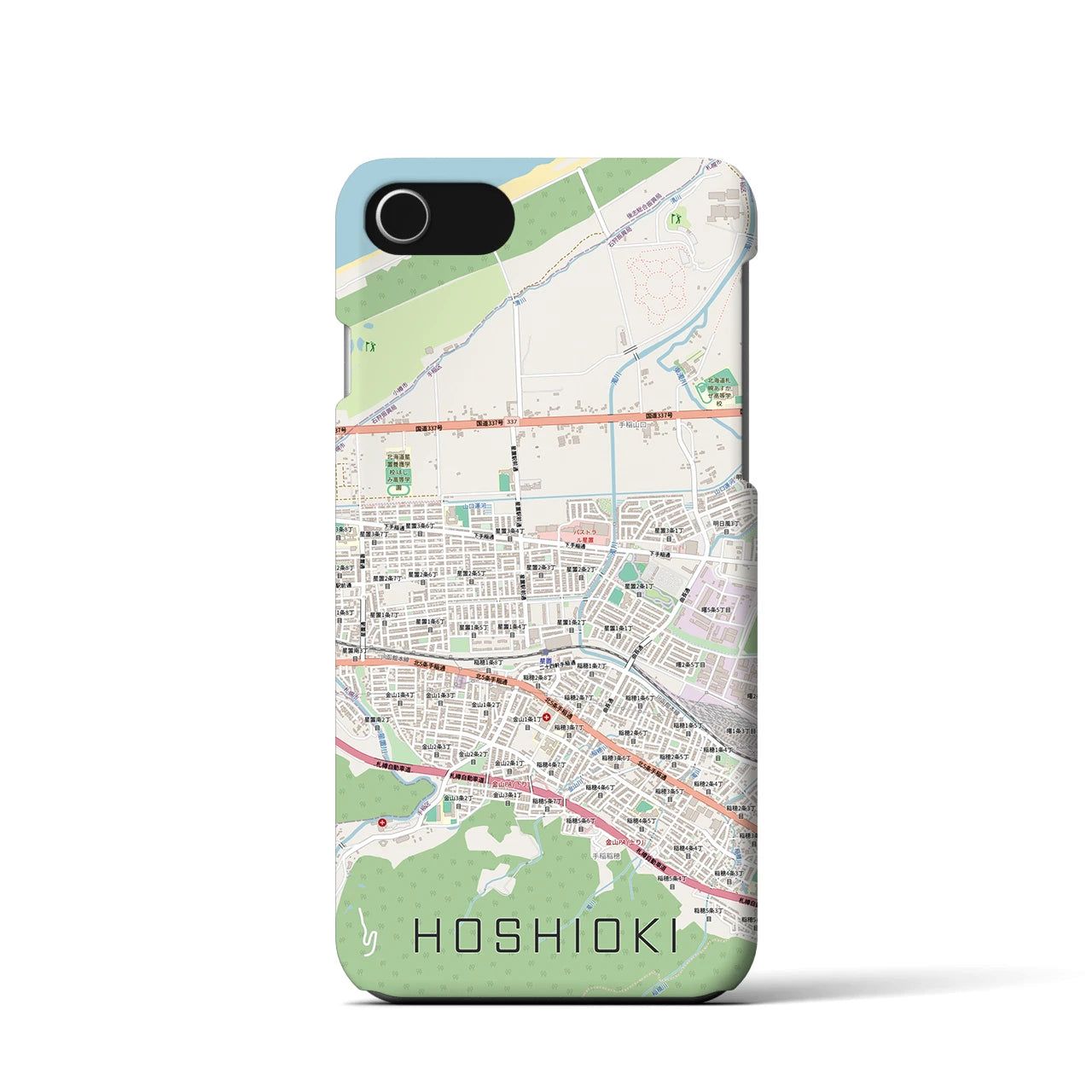 【星置（北海道）】地図柄iPhoneケース（バックカバータイプ）