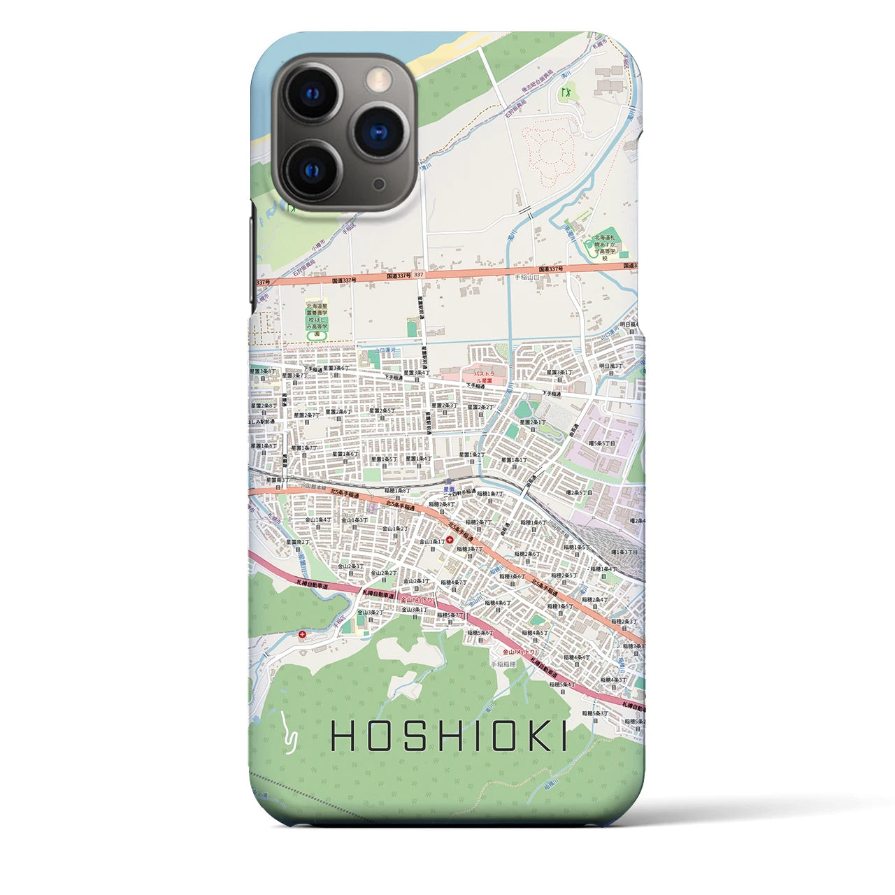 【星置（北海道）】地図柄iPhoneケース（バックカバータイプ）