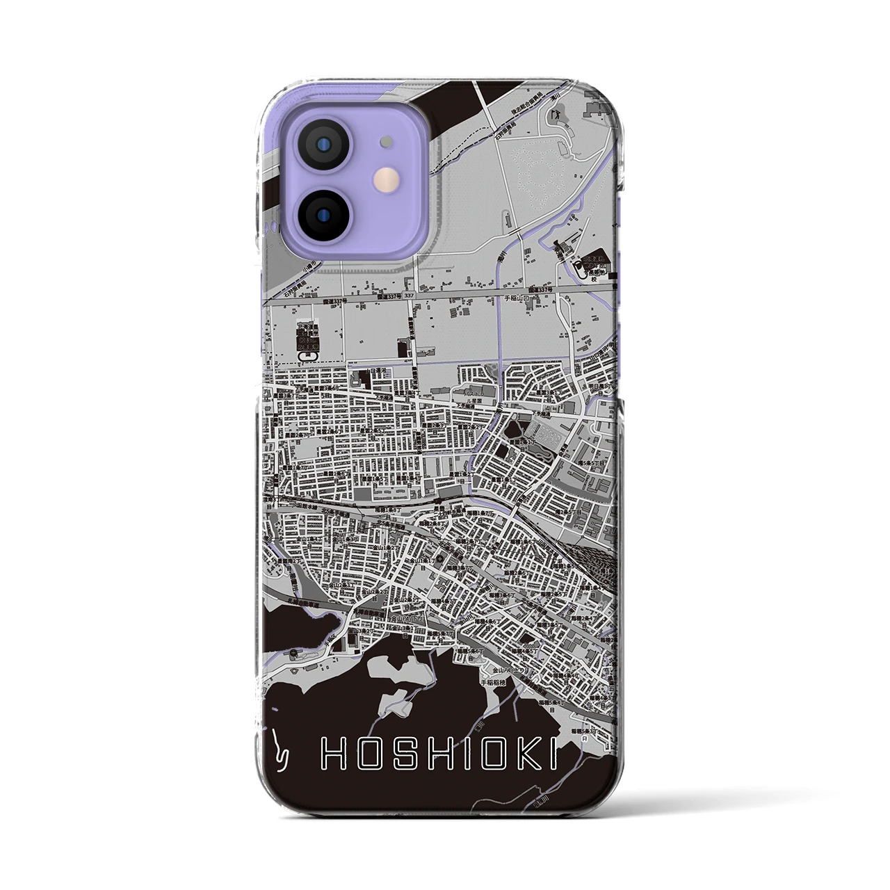 【星置（北海道）】地図柄iPhoneケース（クリアタイプ）