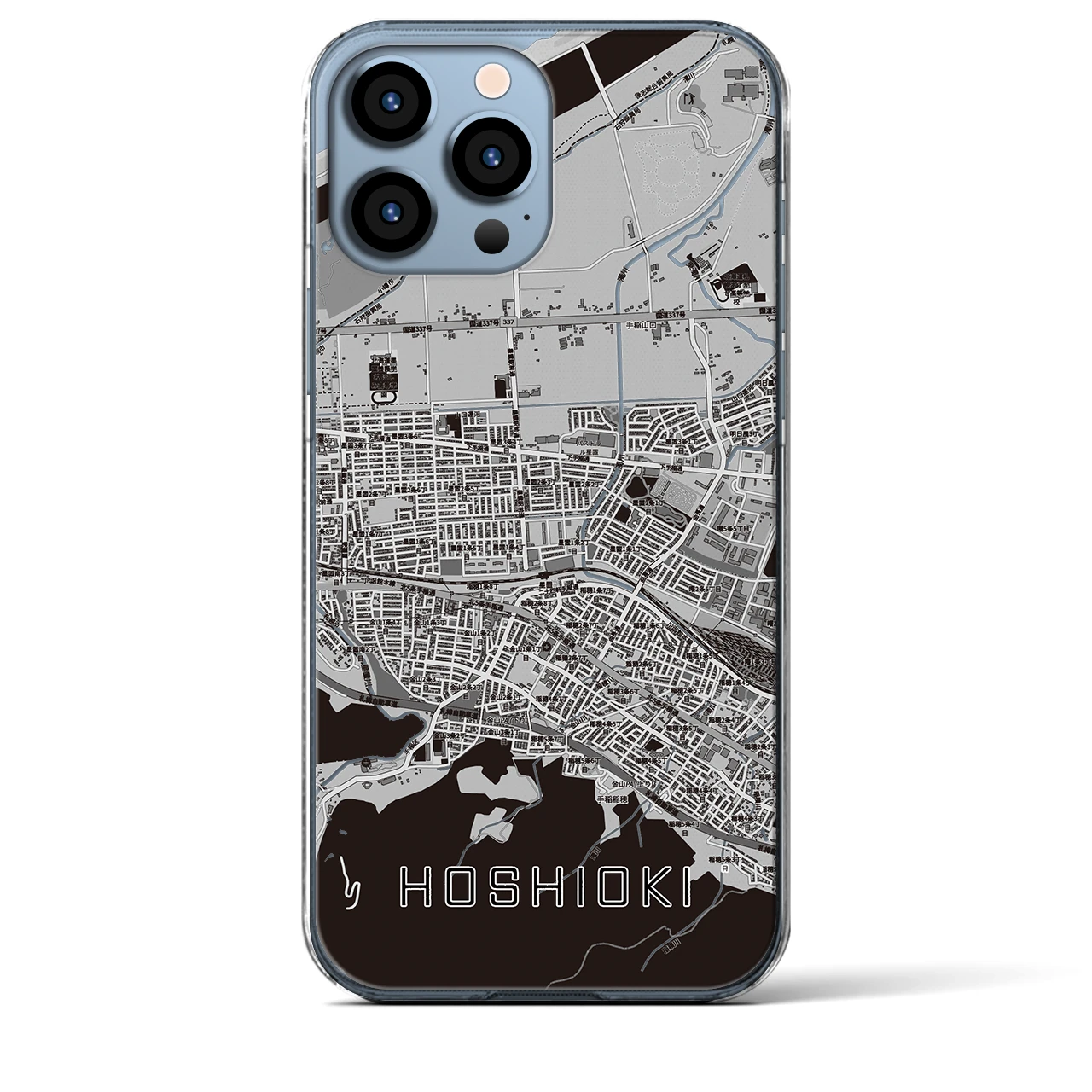 【星置（北海道）】地図柄iPhoneケース（クリアタイプ）