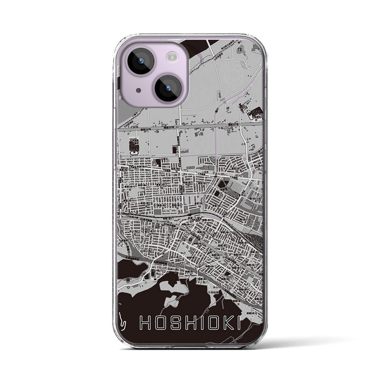 【星置（北海道）】地図柄iPhoneケース（クリアタイプ）