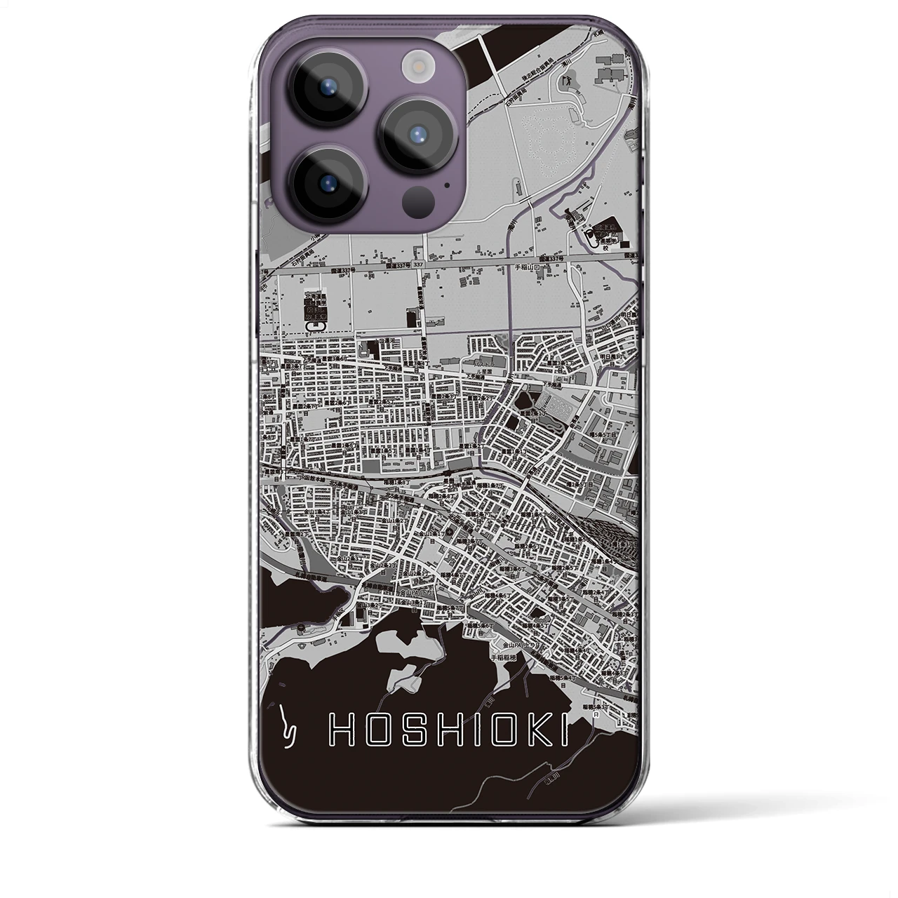 【星置（北海道）】地図柄iPhoneケース（クリアタイプ）