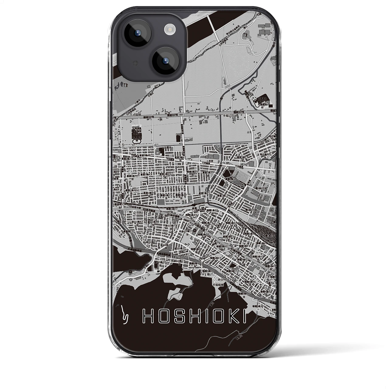 【星置（北海道）】地図柄iPhoneケース（クリアタイプ）