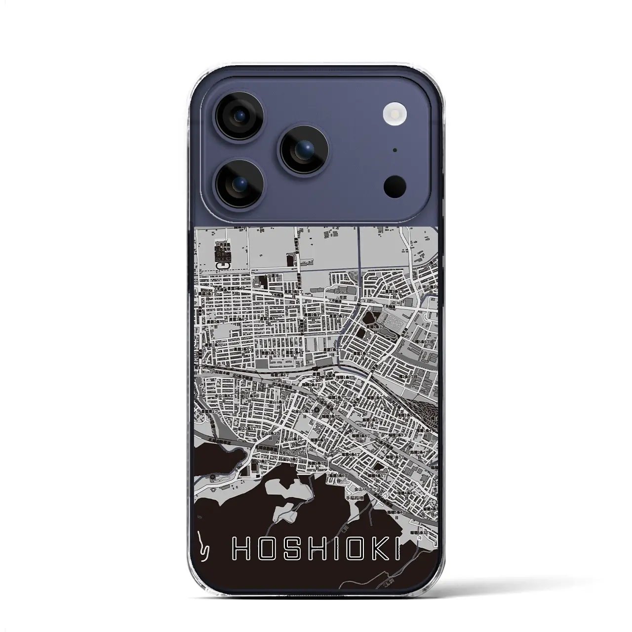 【星置（北海道）】地図柄iPhoneケース（クリアタイプ）