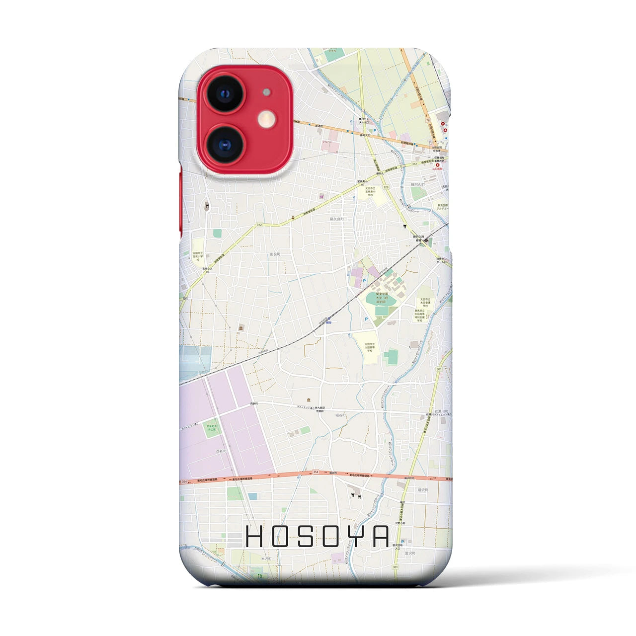 【細谷（群馬県）】地図柄iPhoneケース（バックカバータイプ）