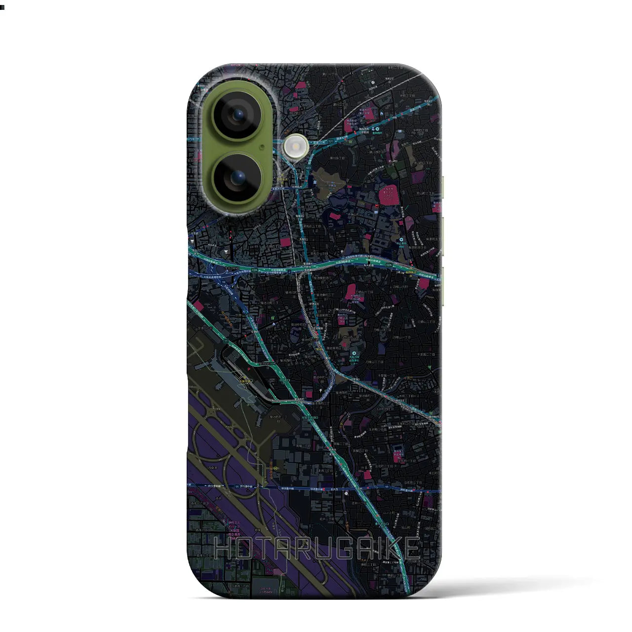 【蛍池（大阪府）】地図柄iPhoneケース（バックカバータイプ）