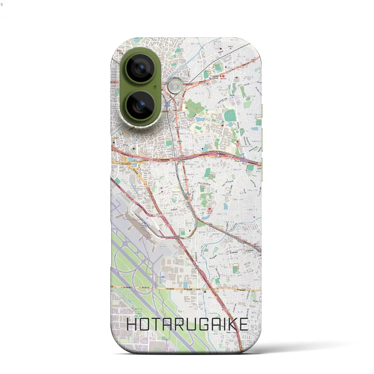 【蛍池（大阪府）】地図柄iPhoneケース（バックカバータイプ）