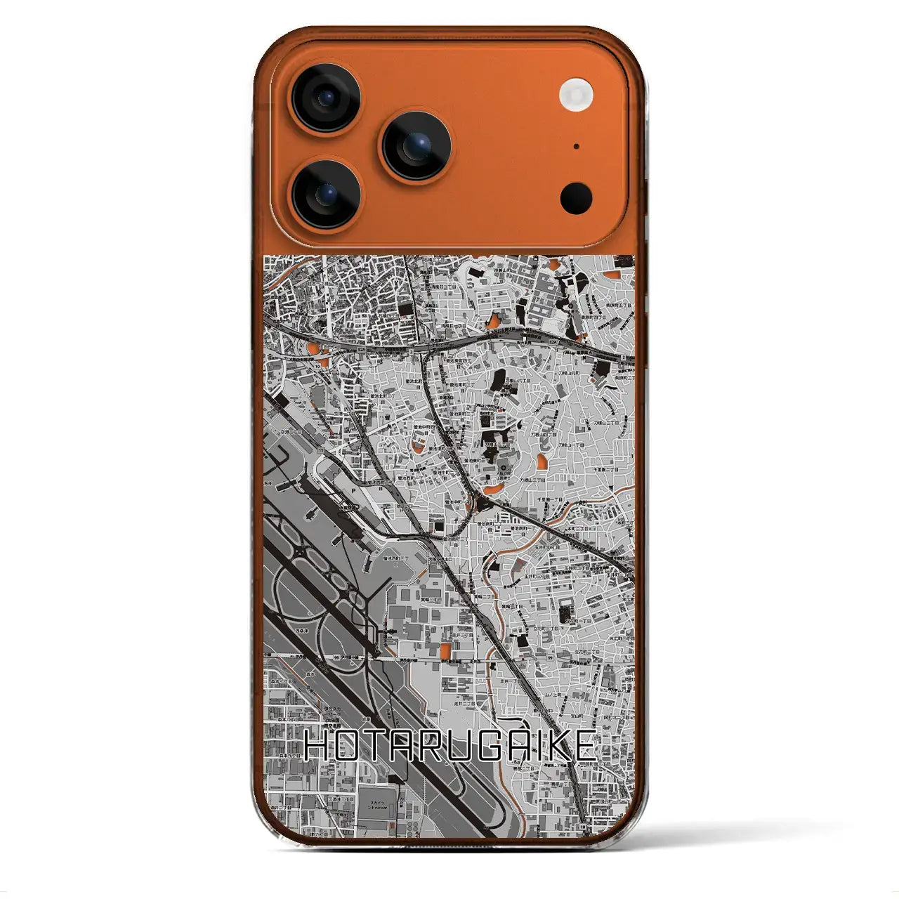 【蛍池（大阪府）】地図柄iPhoneケース（クリアタイプ）モノトーン・iPhone 17 Pro Max 用