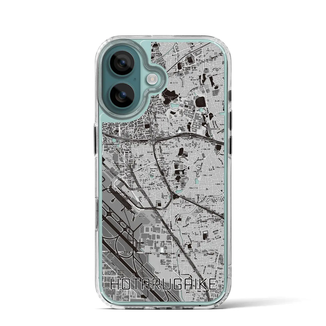 【蛍池（大阪府）】地図柄iPhoneケース（MagSafeタイプ）モノトーン・iPhone 16 Pro 用