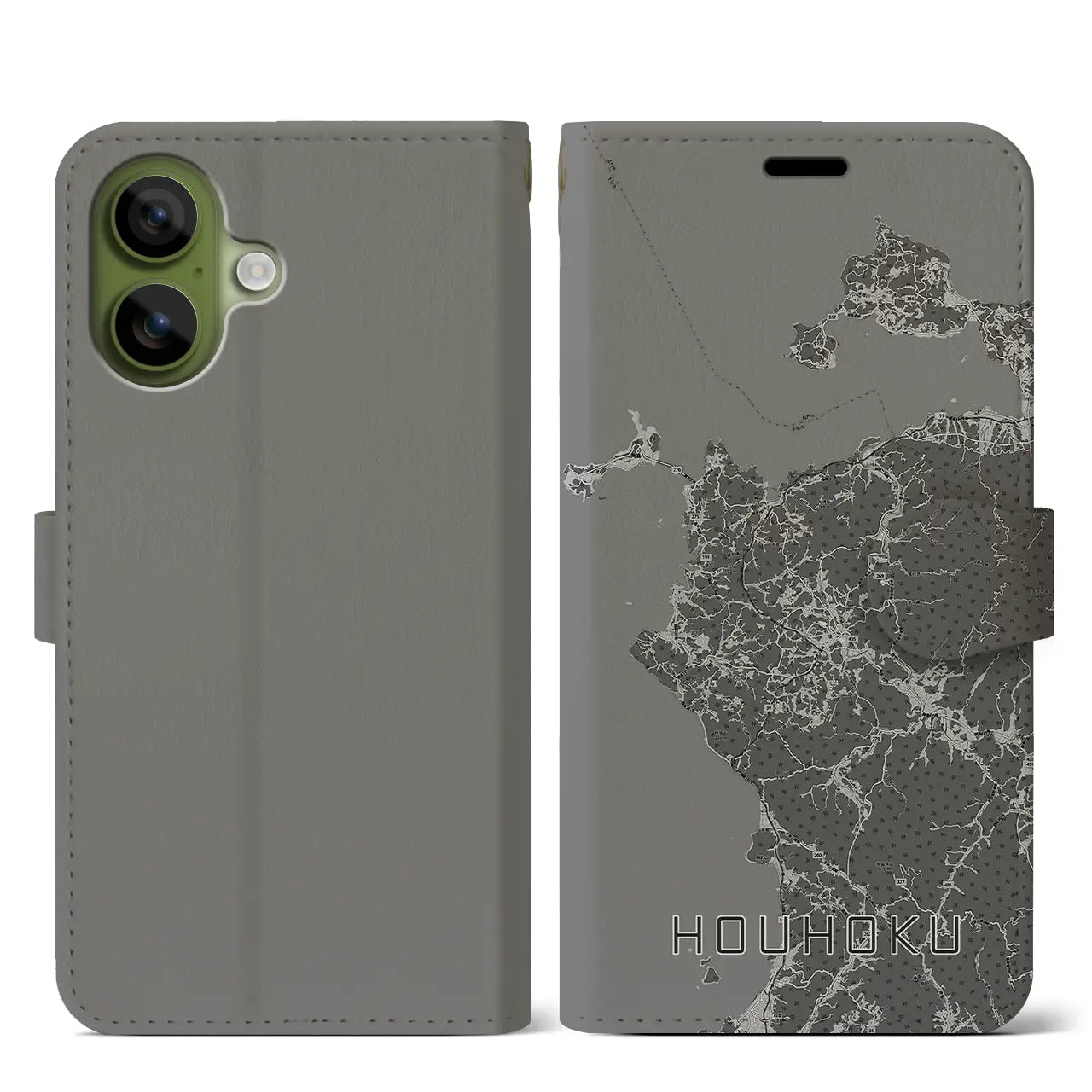 【豊北（山口県）】地図柄iPhoneケース（手帳タイプ）